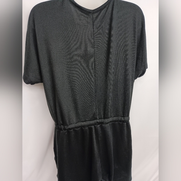 2/$30 Black Wrap-Style Short Sleeve Summer Stretchy Romper (#915) - Picture 6 of 8